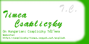 timea csapliczky business card